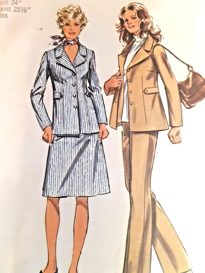 Simplicity 9837 Pant Skirt Suit Blazer Jacket Sewing Pattern Ladies 12 UC VTG - Image 2 of 4
