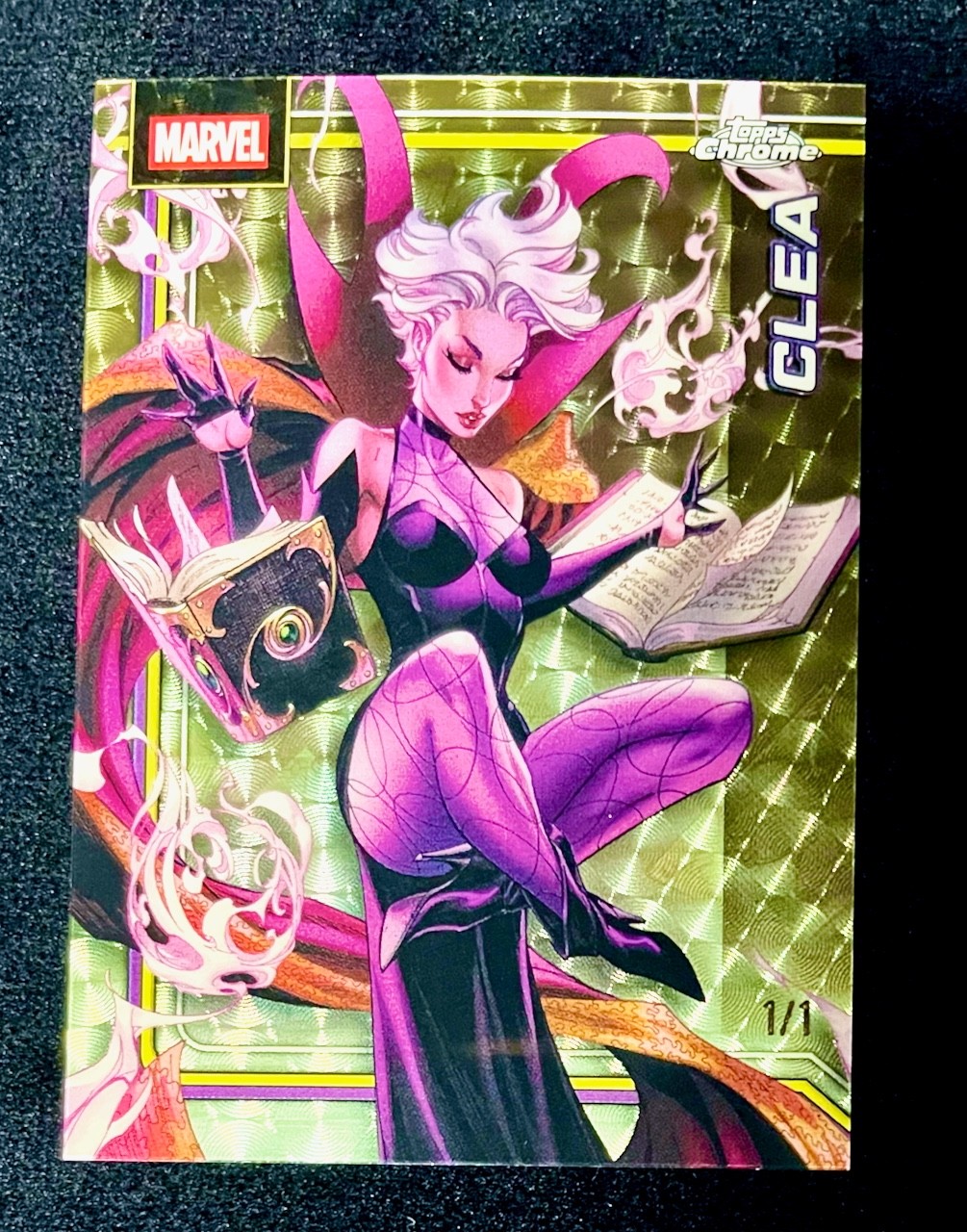 2026 Topps Chrome Marvel #107 Clea Superfractor Gold Vinyl SSP 1/1 view 1