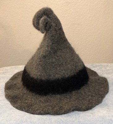 GOTHIC WITCHY FESTIVAL BOHO HIPPIE WITCHES HAT FOREST HAT HAND KNIT and FELTED