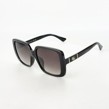 Gucci GG0632SA 001 Oversized Sunglasses Black Gold Gray Gradient 56-18-145