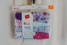 Hanes Girls 8 PACK Organic Underwear Brief Pure Comfort Multicolor Size 8