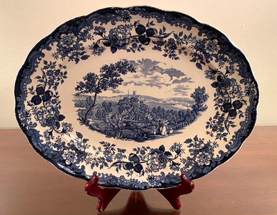 Avon Scenes BLUE by Palissy Royal Worcester 12'' Oval PLATTER - England