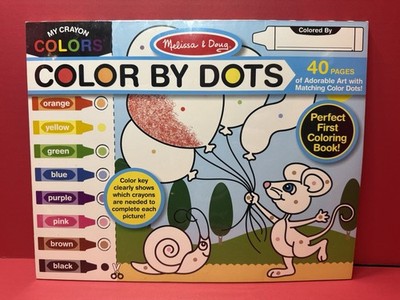 Melissa & Doug Color By Dots Perfect First Coloring Book 40 Pages 14'' x 11'' NEW