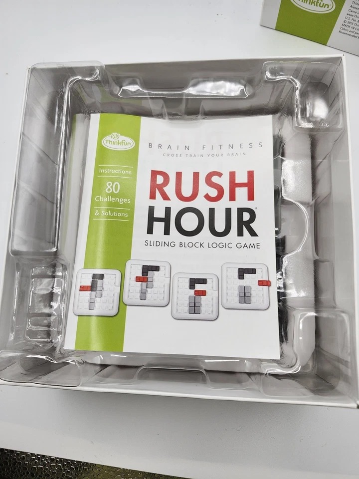 Rush Hour Brain Fitness ThinkFun Sliding Logic Game Education 80 challenges - Image 2 of 4