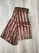 LAVISH HOME BROWN MINK FAUX FUR THROW 50X60 MINK PV FUR NEW IN PKG