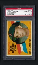1960 Topps Lou Klimchock Rookie Star #137 Kansas City Athletics PSA 8