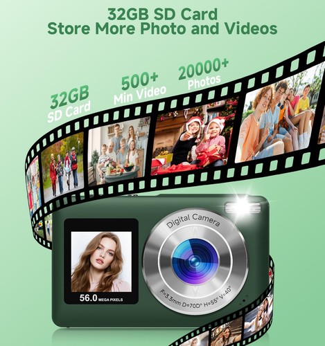 Digital , 2026 Upgraded 56MP Dual Screens Digital , Compact Cameras Built-in ... - Picture 7 of 8