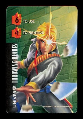 Longshot Throwing Blades  Marvel Over Power 1995 Trading Card TCG CCG