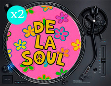De la Soul Daisies Hip Hop Pink 12" Turntable Slipmat DJ Vinyl Record Mat (PAIR)