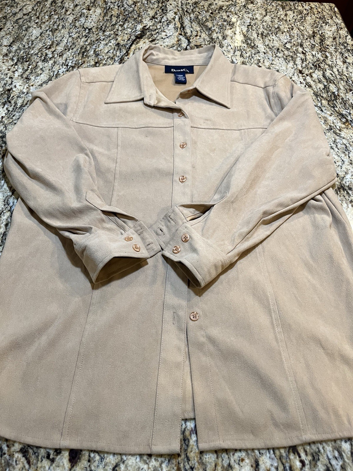 Denim & Co Button Down Large Plain - image 2
