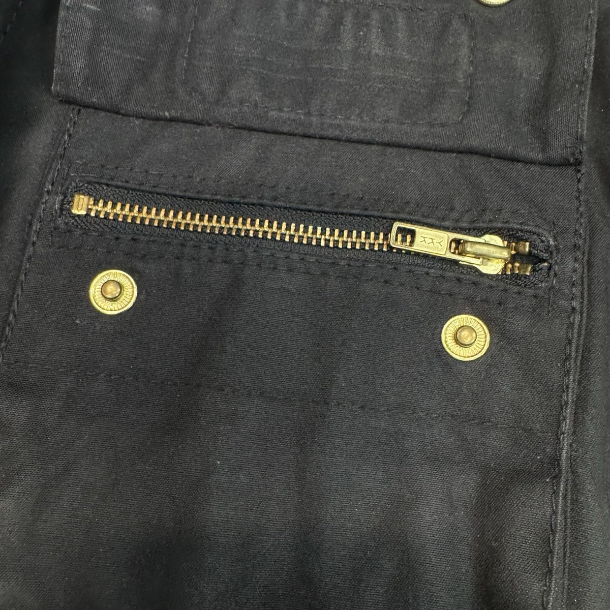 Barbour International Wax Jacket A7 Mens 36 XS S Black Biker
