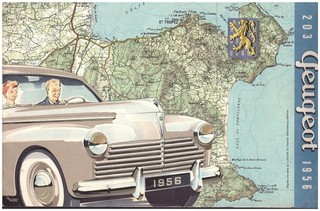 Peugeot 203 Car Brochure 1956 Luxury Saloon Coupe Family Saloon