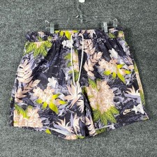 Nike Swim Shorts Mens XL Black Tropical Floral Board Trunks Pockets Mesh Lined