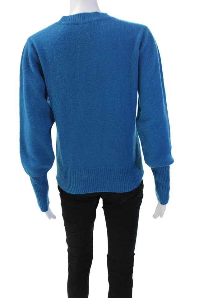 Aqua Womens Long Sleeve Crew Neck Cashmere Knit Sweater Blue Size Small - Image 3 of 4