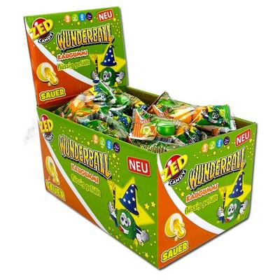 (18,11 /1kg) Wunderball sauer, Kaugummi, Bonbon, 50 2er Packungen