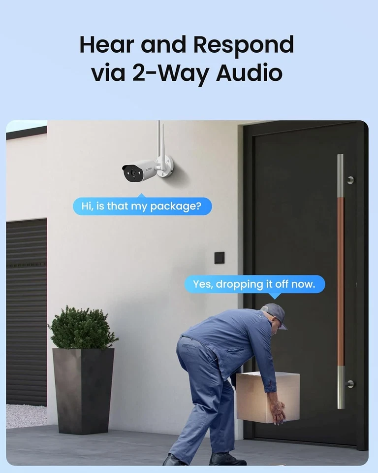 ZOSI 8CH 4K NVR 2K Wi-Fi 6 sistema de câmera de segurança Wi-Fi cartão de metal externo 64GB - Imagem 4 de 4