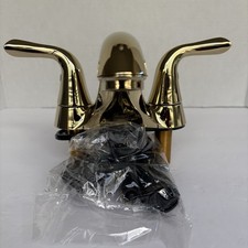Project Source 4 In Center Set Bathroom Faucet Polish Brass Finish New