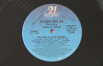 STARS ON 45 Sam & Dave Medley PROMO 12'' Maxi Single 1985 Vinyl 21 Records