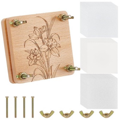 Flower Press Kit 8 Lagiges Pressset Für Blumen Und Blätter Aus Holz Mit Werkz...