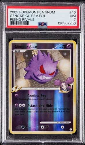 2009 POKEMON PLATINUM RISING RIVALS #40 GENGAR GL-REVERSE FOIL PSA 7
