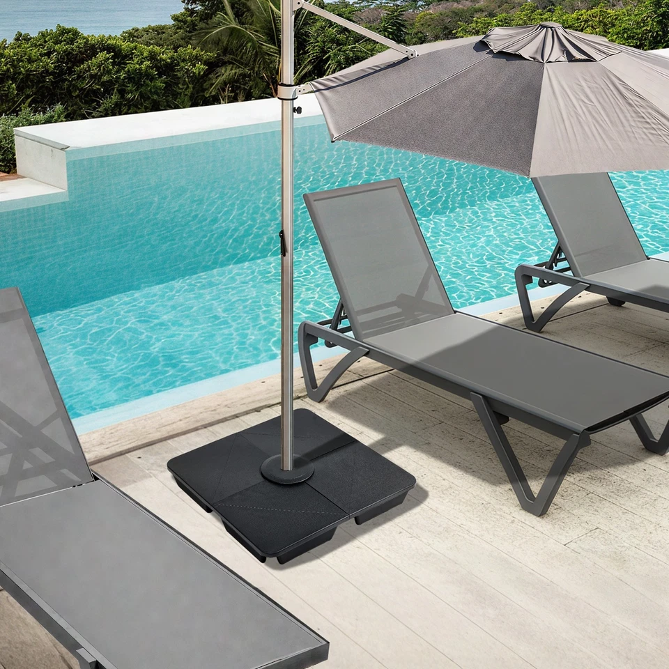 Aoodor 4件装重型悬臂偏移露台伞底座支架方板 — 第 3/4 张图片