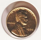 Rare Old Antique 1936 US Lincoln 24k Gold Plated Cent Penny Collection Coin USA