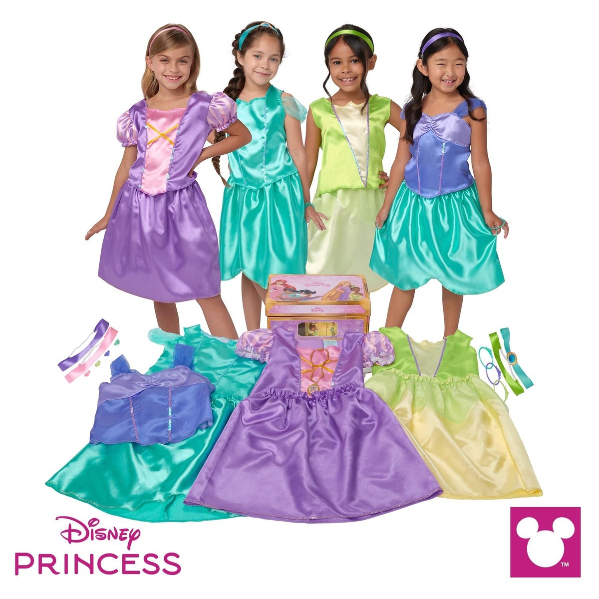 walmart disney princess dress up trunk Disney Princess Dress up Trunk Deluxe 21 Piece Officially Licensed