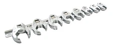 8pc 3/8"-drive SAE Flare Nut CROWFOOT WRENCH SET w Snap-on Snap-off Storage Rail