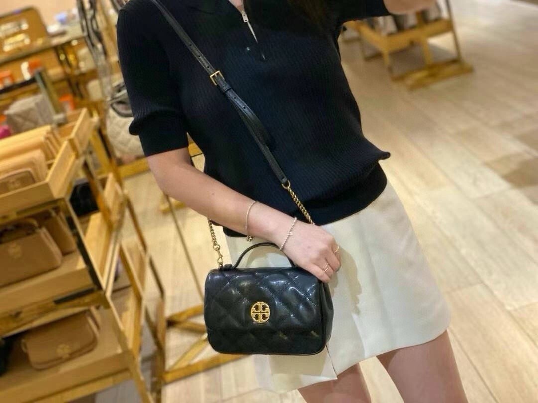NWT Tory Burch Willa Mini Top Handle Crossbody Shoulder Bag BLACK