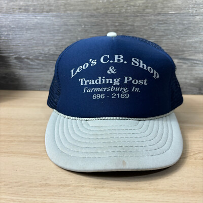 Vintage Indiana Hat Cap Snap Back Trucker Farmersburg Leos CB Shop Trading Post