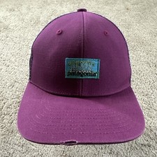Patagonia Trucker Hat Cap Youth Purple Snapback Palm Trees Logo Mesh Outdoors