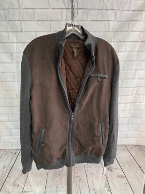 Tasso Elba Faux Suede & Knit Jacket Quilted Lined New tags MSRP $130 SMALL