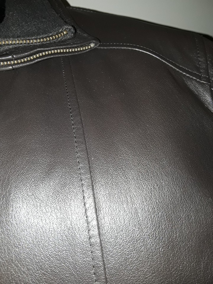 Mens Roundtree & Yorke Ultra soft Genuine Lamb Skin Leather Jacket worn