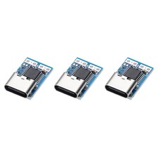 3Pcs USB-C PD 9V DC Fixed Voltage Power Trigger Module,0.7x0.4" 5A Type-C,Blue