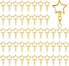 50 Pcs Star Lobster Claw Clasp Star Keychain Clip Gold Star Shaped Spring Snap K