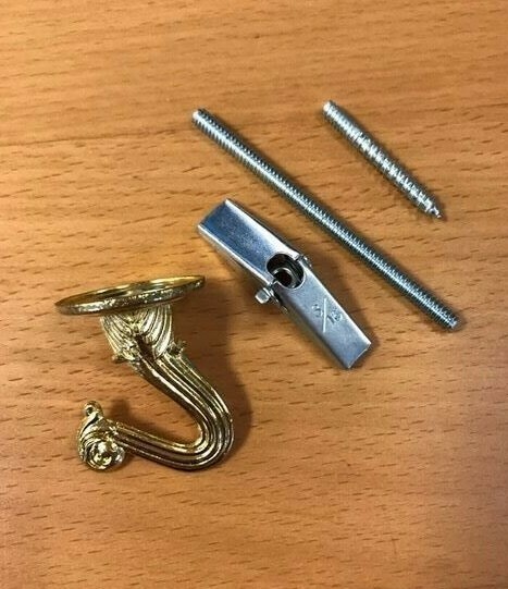 Lot Of 5 Brass Ceiling Swag Hooks National Hardware 249599 V154 1