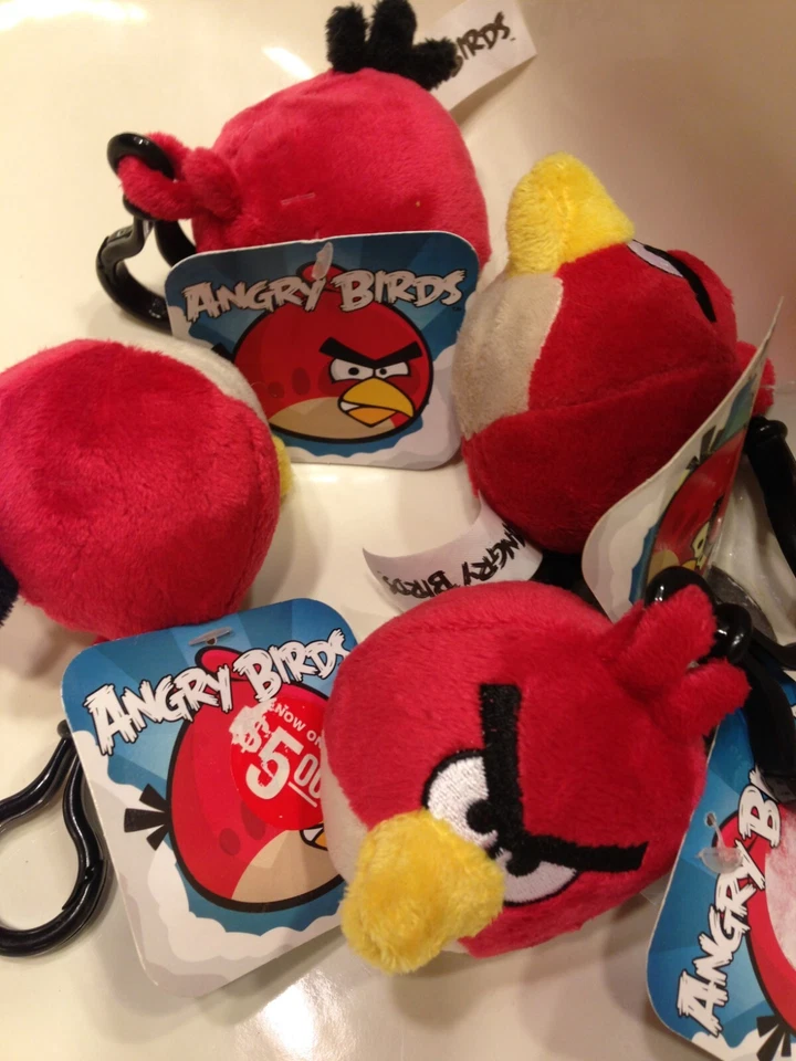 Angry Birds Plush Backpack Clip - Red Bird, New, Commonwealth Toy & Novelty Co. - Image 2 of 2