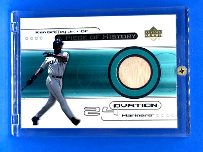 2000 UD Ovation A Piece of History Bat Ken Griffey Jr. Bat Chip Card Game Used