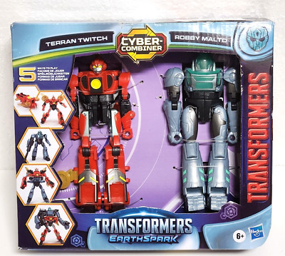 Transformers Earthspark Cyber-Combiner Terran Twitch & Robby Malto Figures