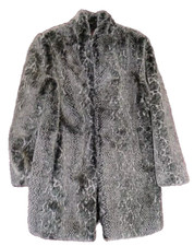 Nwt Christian Siriano Women's Gray Black Faux Fur Open Front Coat Size M