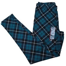NO BOUNDARIES ANKLE LEGGINGS GREEN PLAID S 3-5 NWT