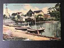 1913 USA Postcard Cover Parcel Post Patchogue NY to Englewood NJ East Lake PPC