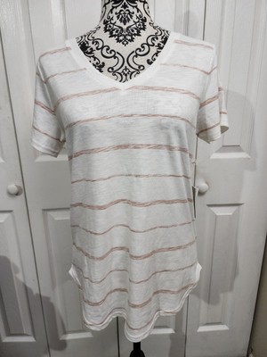 NWT Women's Thread & Supply Sandstone Striped Short Sleeve Tee Size Small