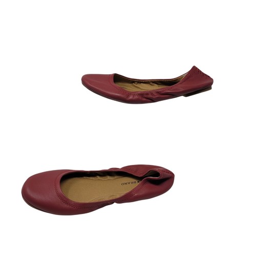 Lucky Brand Womens Emmie Ballet Flat Red Leather 10 Balletcore Casual Comfort - 第 5/10 張圖片