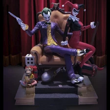 UNPAINTED Joker & Harley Quinn Batman Diorama 3d Printed Model Kit
