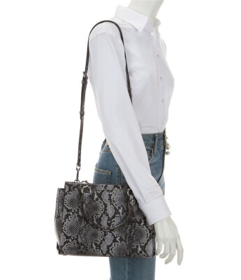 Michael Kors Marilyn Medium Quarry Grey Snake Embossed