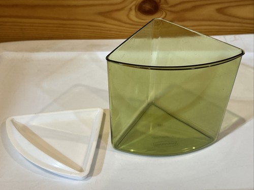 Bote de repuesto vintage retro Rubbermaid Spin A Bin tapa verde blanca - Imagen 5 de 6