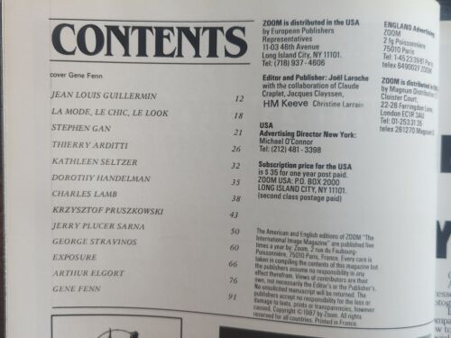 ZOOM MAGAZINE AMERICAN ED. #31 JUNE 1987 PHOTOGRAPHY, FASHION, DESIGN, ART FN - Picture 3 of 7