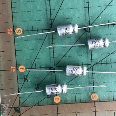 Sprague Axial Electrolytic Capacitor 25uF 12v TE1131 30D 25mfd 105'c Audio 10pcs