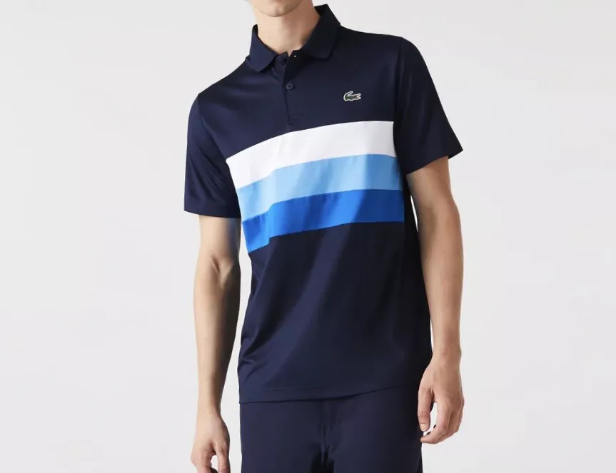 Lacoste SPORT Men's Tricolour Stripe Polo (Blue) RRP | eBay